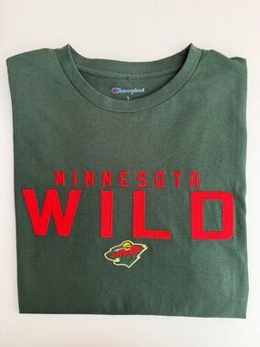 CHAMPION NHL Minnesota Wild Hockey Embroidered and Appliqué Short Sleeve Tee